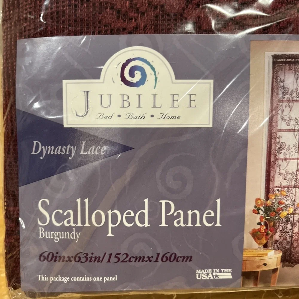 Jubilee~1 Scalloped‎ Panel Burgundy Dynasty Lace~60